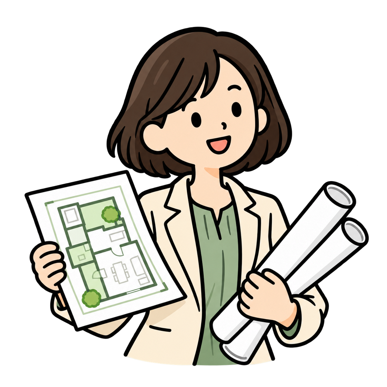 設計図を持った建築士