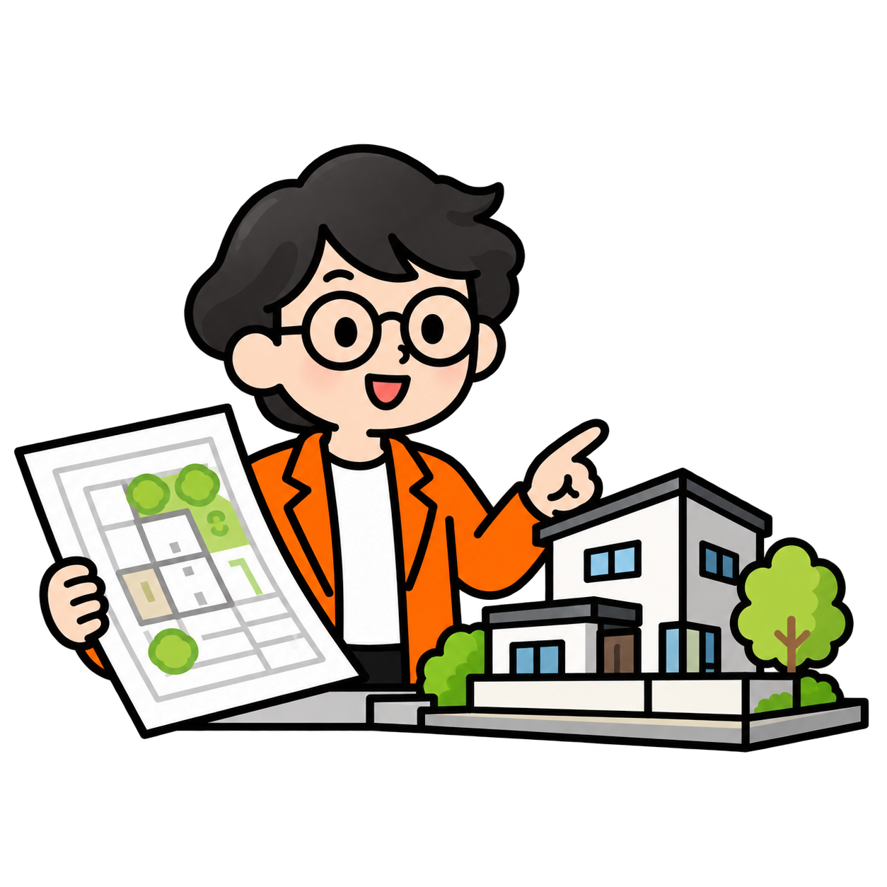 住まいの計画図と模型を使って全体を考える土地外構プランナー